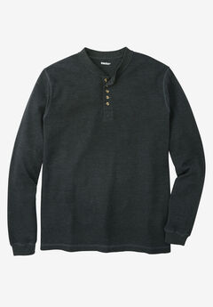 Liberty Blues Mens Big /& Tall Easy-Care Ribbed Knit Henley Tee Henley Shirt